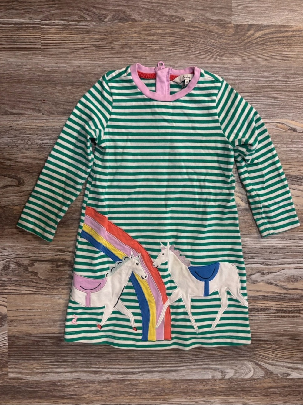 Joules Girls Unicorn Striped Dress - 4